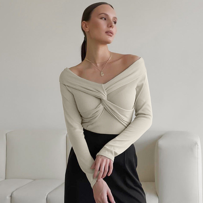 Front Twist Off Shoulder Shirt