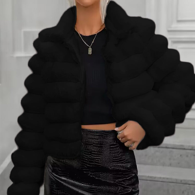 Soft Faux Fur Puffer Jacket