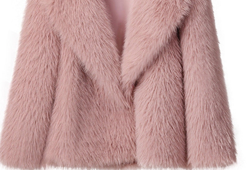 Faux Fur Waist Length Jacket