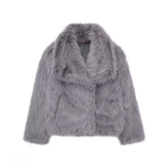 Faux Fur Waist Length Jacket