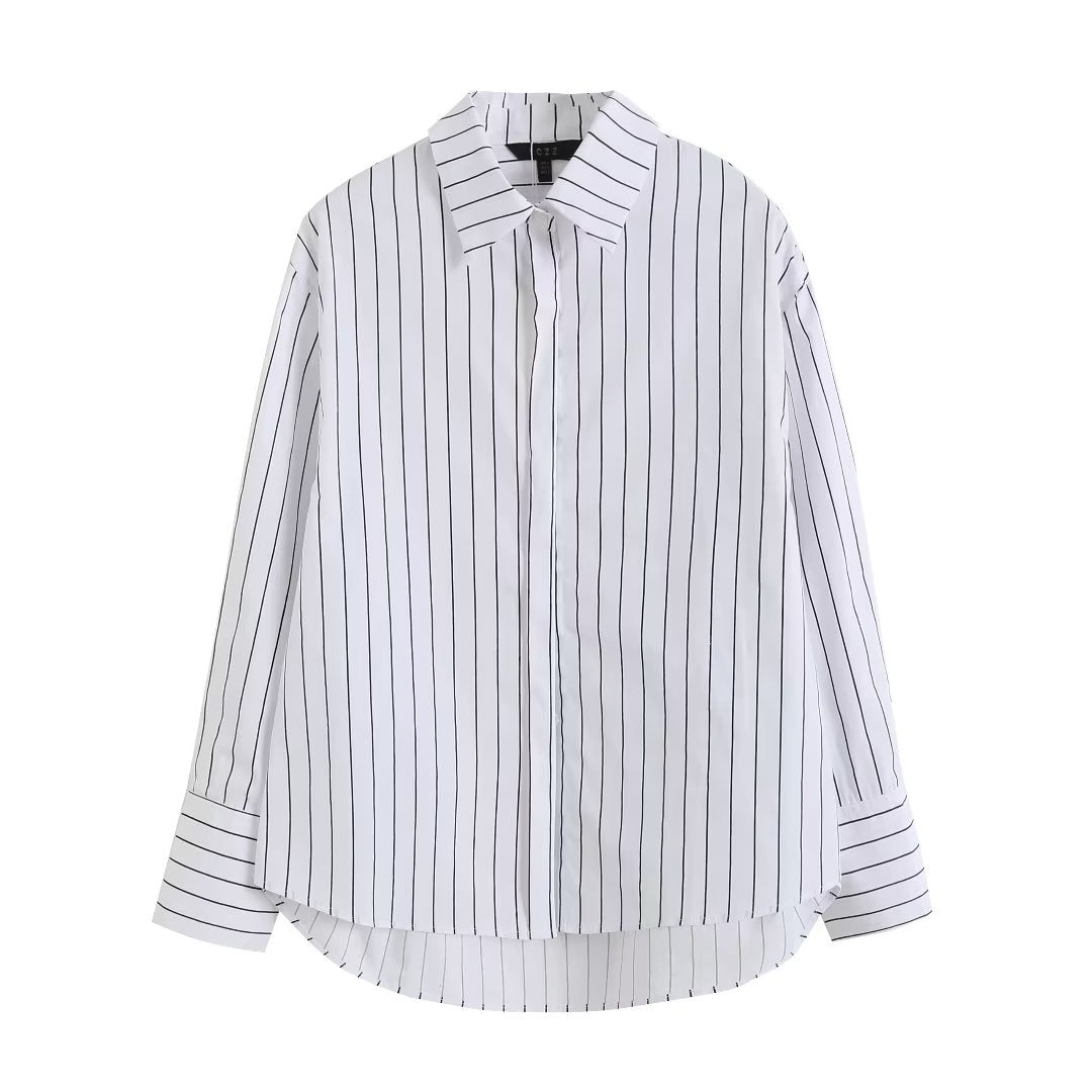 White Pinstripe Button Up Shirt