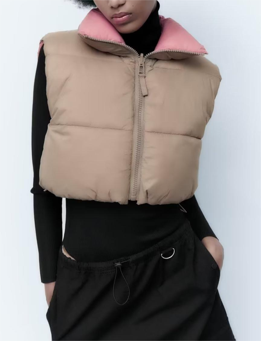 Drawstring Reversible Puffer Vest