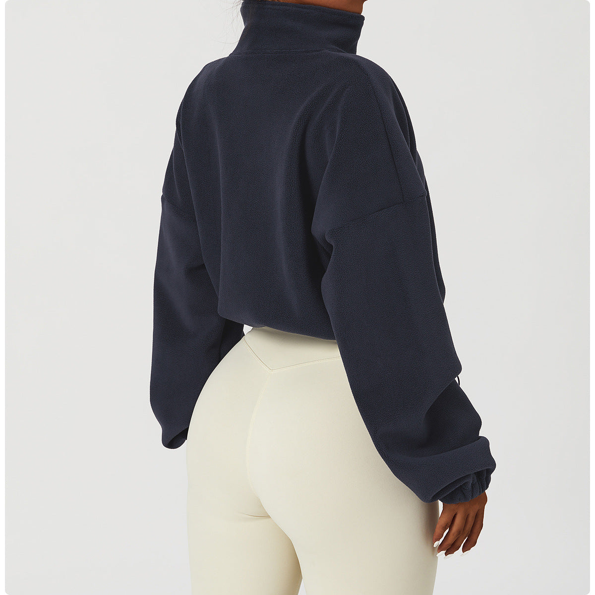 Polar Fleece Drawstring Crop  Jacket