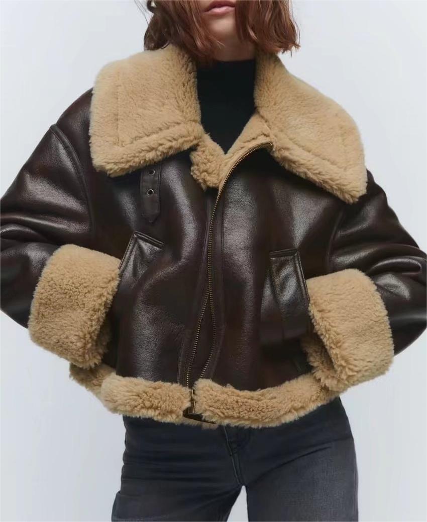 Vintage Style Faux Leather Jacket