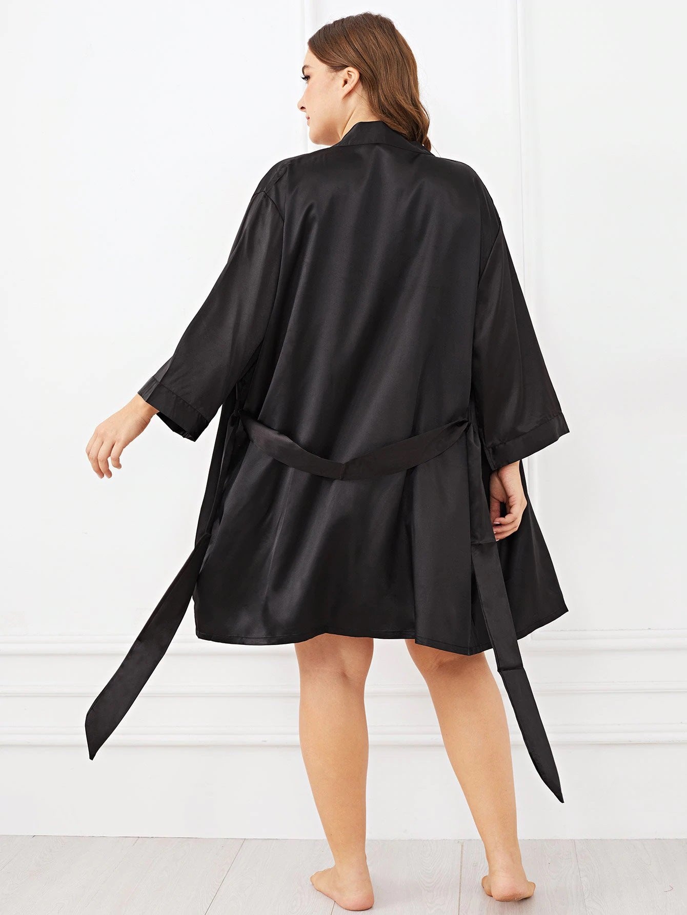 Mid Thigh Satin Robe