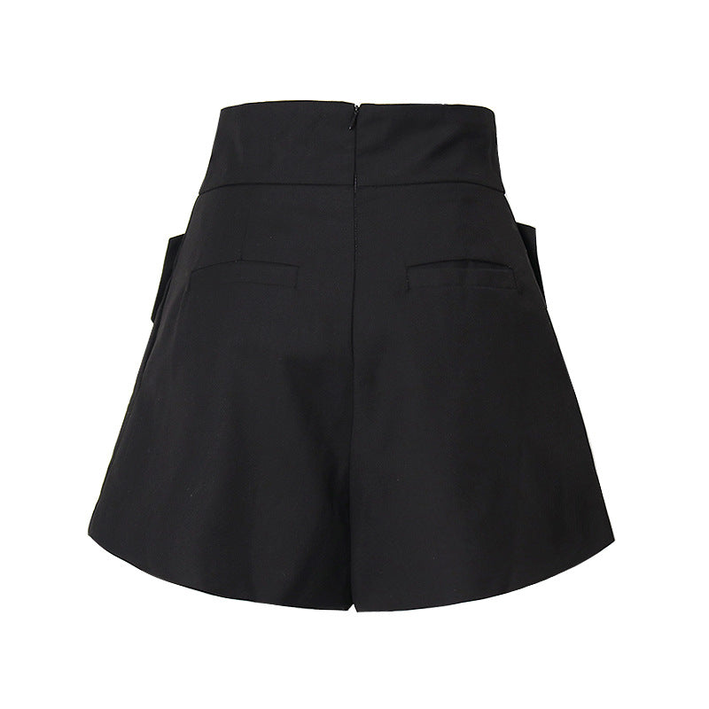 High Waist Faux Button Shorts