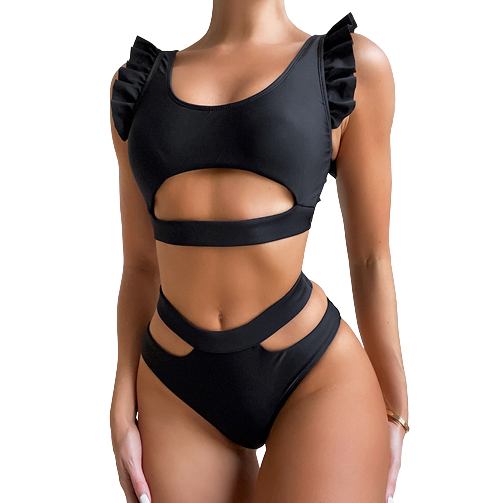 Black Butterfly Wings Bikini Set