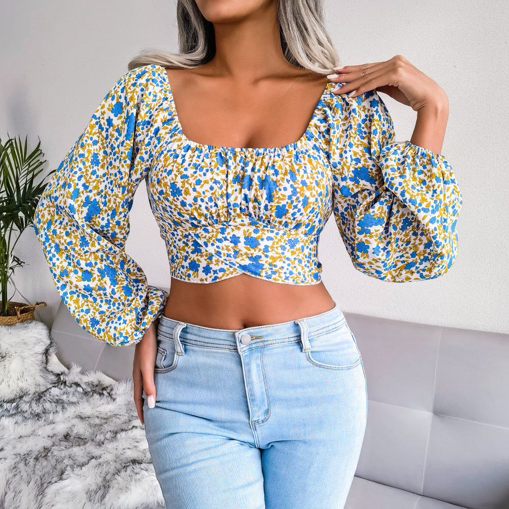 Floral Open Back Crop Top