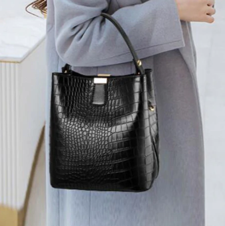 Alligator Style Bucket Handbag