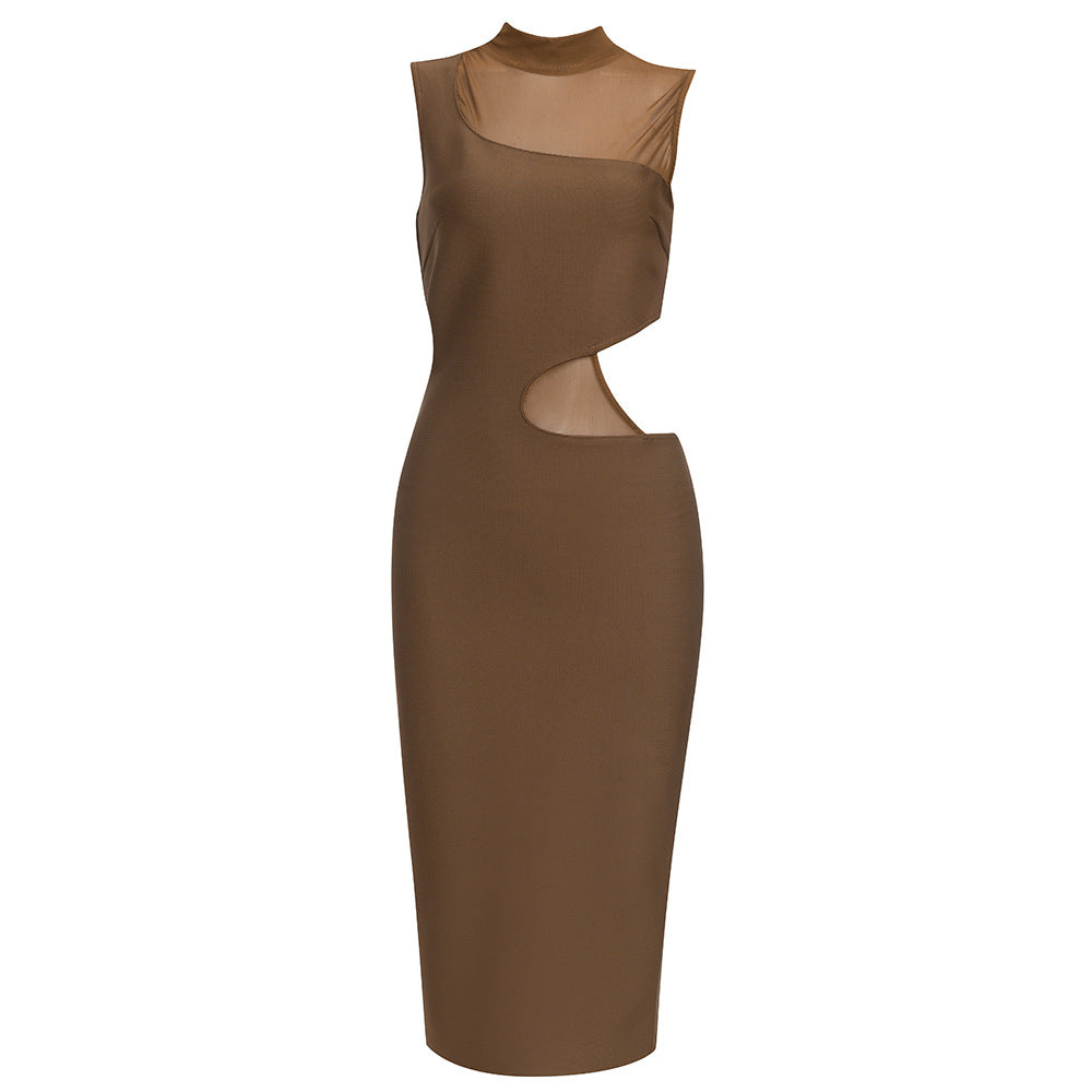 Copper Open Waist Midi Dress