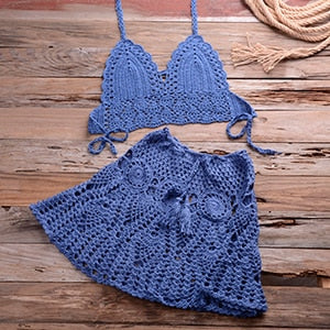 Mini Skirt Crochet Swimsuit Cover Up