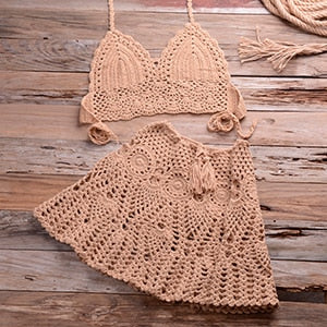 Mini Skirt Crochet Swimsuit Cover Up