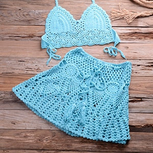 Mini Skirt Crochet Swimsuit Cover Up