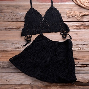 Mini Skirt Crochet Swimsuit Cover Up