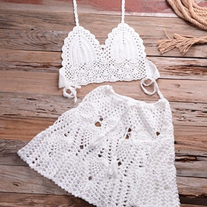 Mini Skirt Crochet Swimsuit Cover Up