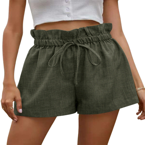 Loose Fit Drawstring Linen Shorts