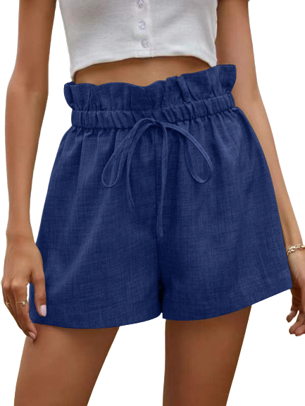 Loose Fit Drawstring Linen Shorts