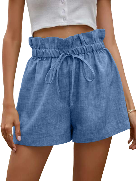 Loose Fit Drawstring Linen Shorts