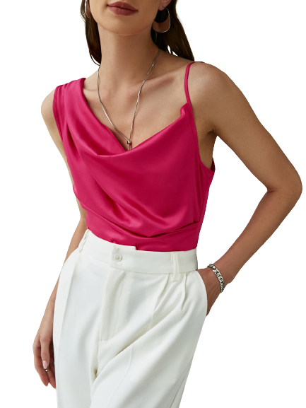 Asymmetrical Sleeveless Silk Top