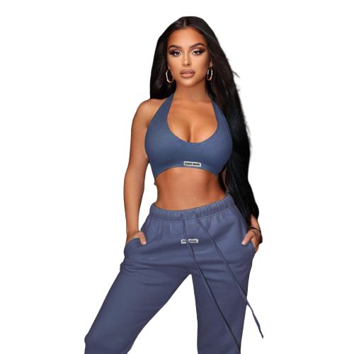 IBADDIE Halter And Jogger Matching Set