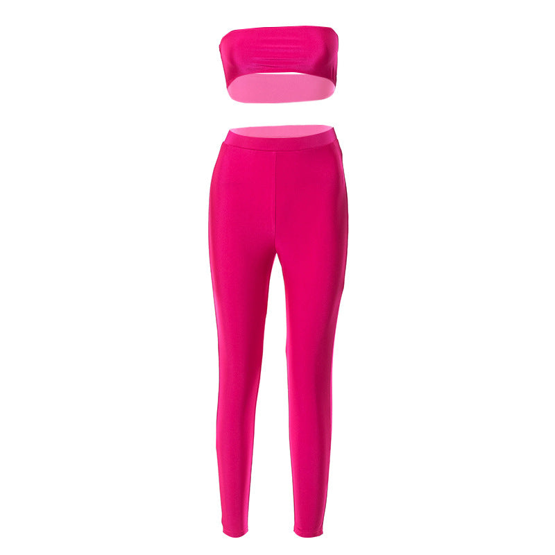 Hot Pink Tube Top And Leggins