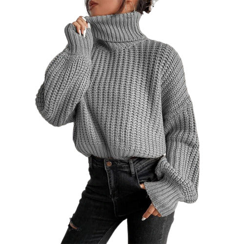 Knitted Loose Pullover Turtleneck Sweater