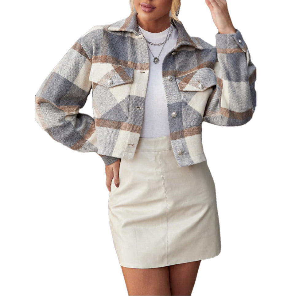 Plaid Crop Style Shacket