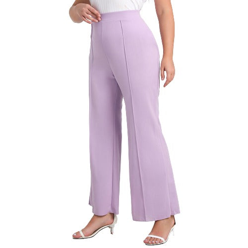 Plus Size Lavender Front Pleated Slacks