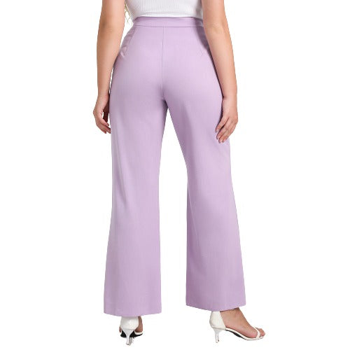 Plus Size Lavender Front Pleated Slacks