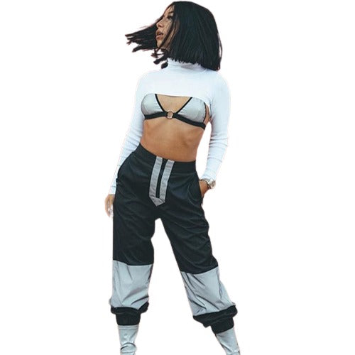 Reflective High Waist Joggers