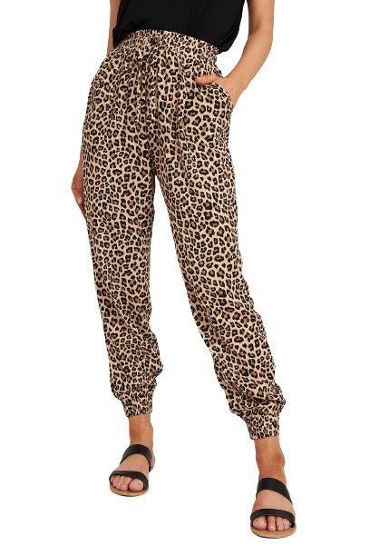 Relaxed Fit Leopard Print Pants