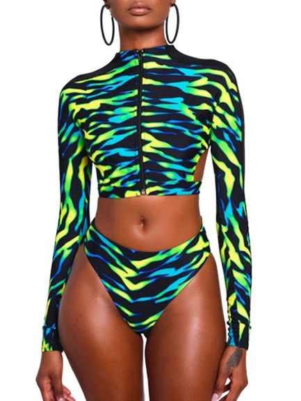 Two Piece Long Sleeve Tankini Set