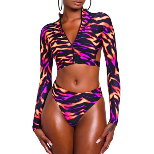 Two Piece Long Sleeve Tankini Set