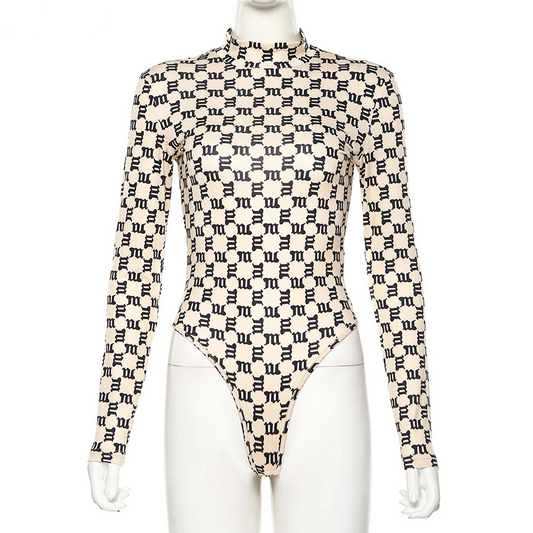 Long Sleeve M Print Bodysuit