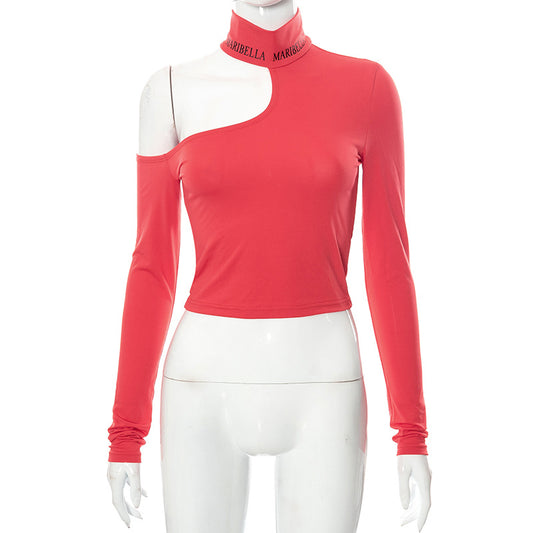 Open Collar Long Sleeve Turtleneck