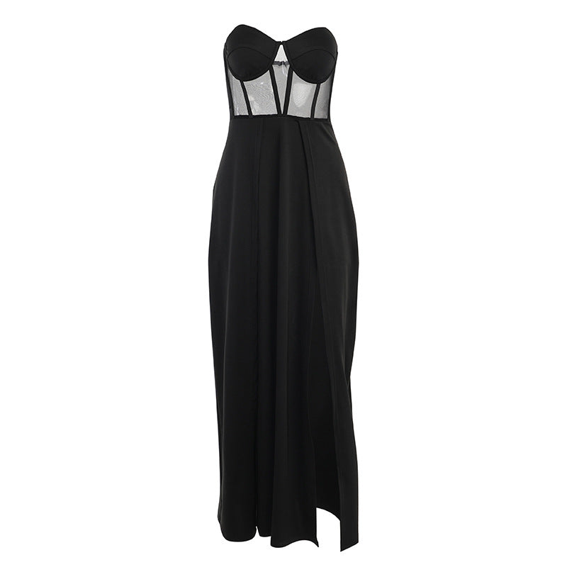 Double Split Corset Maxi Dress