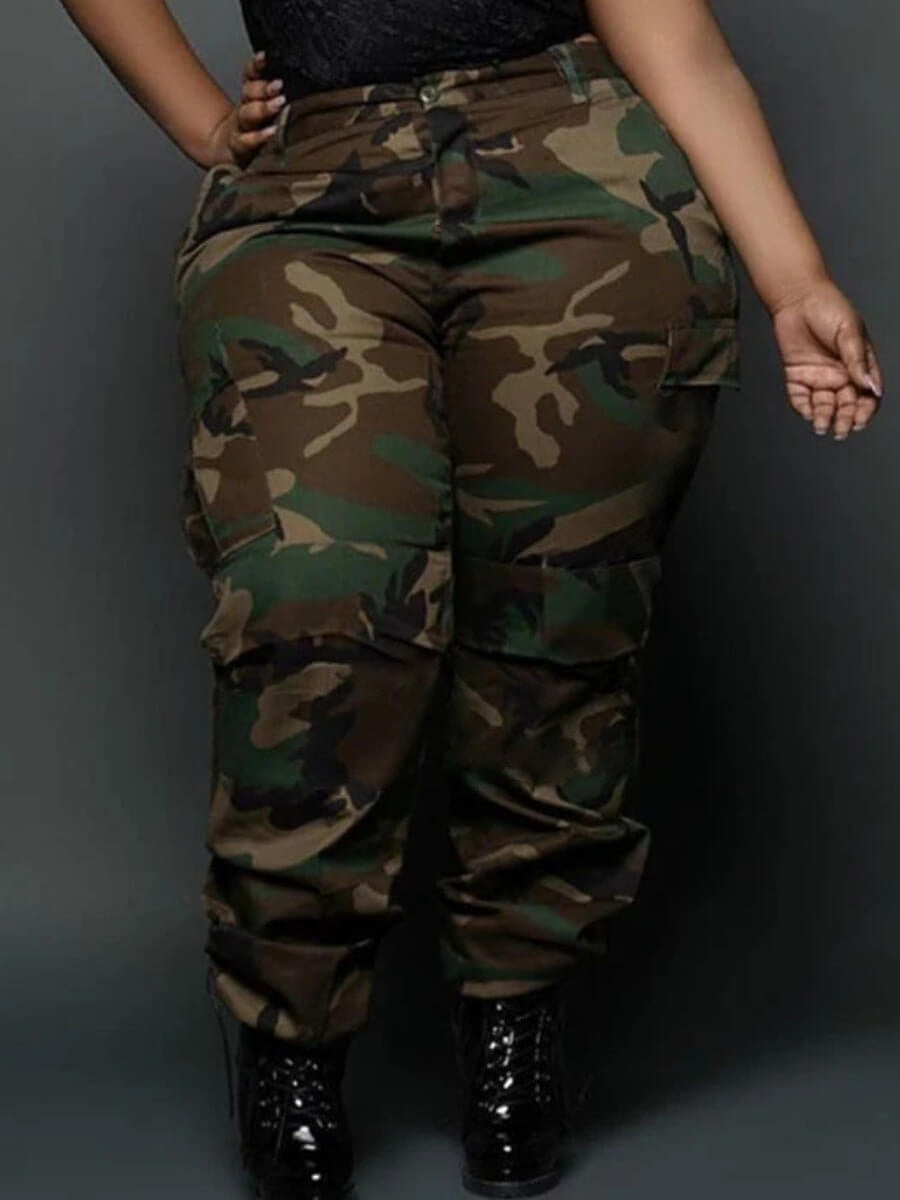 Plus Loose Fit Camo Pants