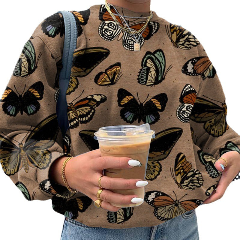 Butterfly Print Women Sweater