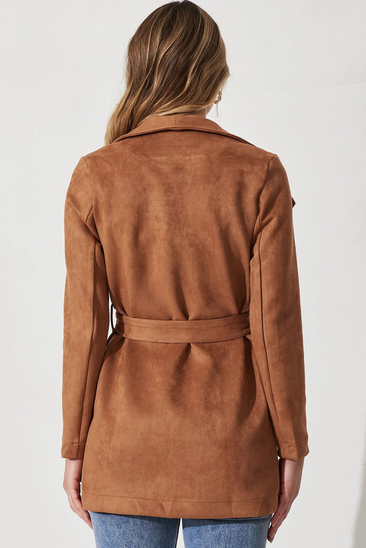 Suede Oversized Lapel Jacket