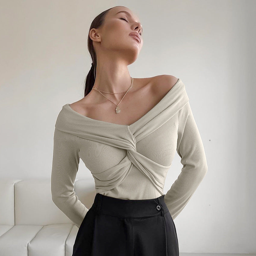 Front Twist Off Shoulder Shirt