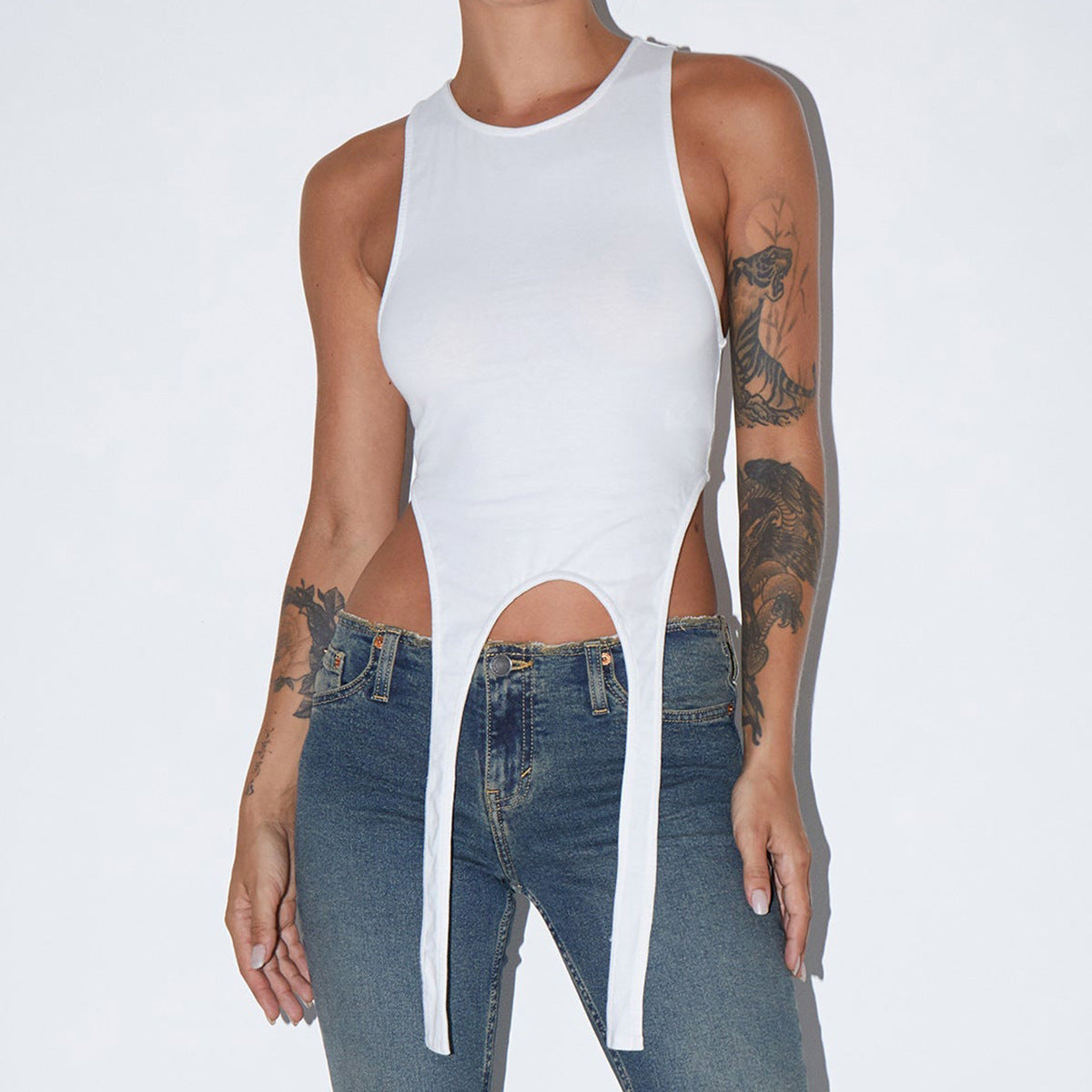 High Low Sleeveless T-shirt