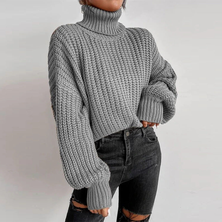 Knitted Loose Pullover Turtleneck Sweater