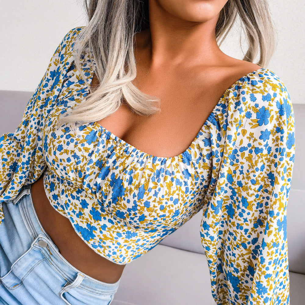 Floral Open Back Crop Top