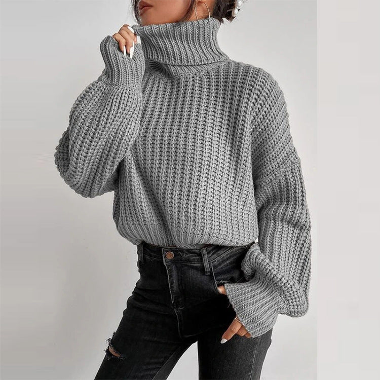 Knitted Loose Pullover Turtleneck Sweater