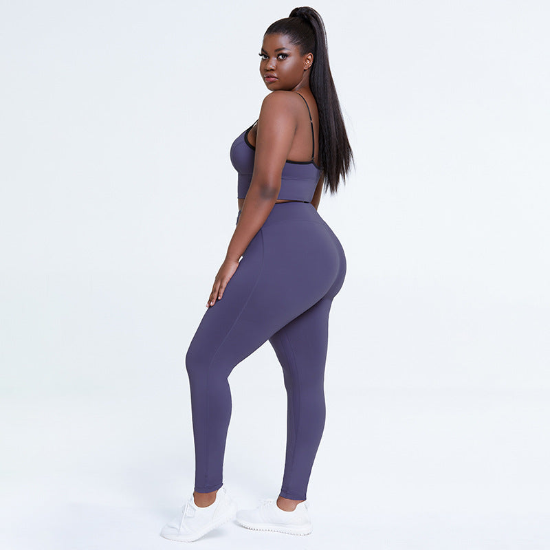 Plus Purple Tank and Leggings Set