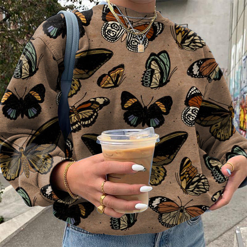 Butterfly Print Women Sweater