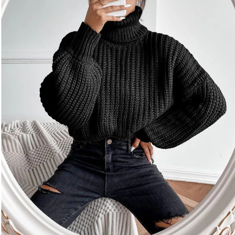 Knitted Loose Pullover Turtleneck Sweater