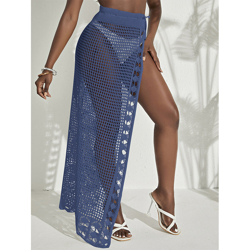 Knitted High Split Beach Skirt