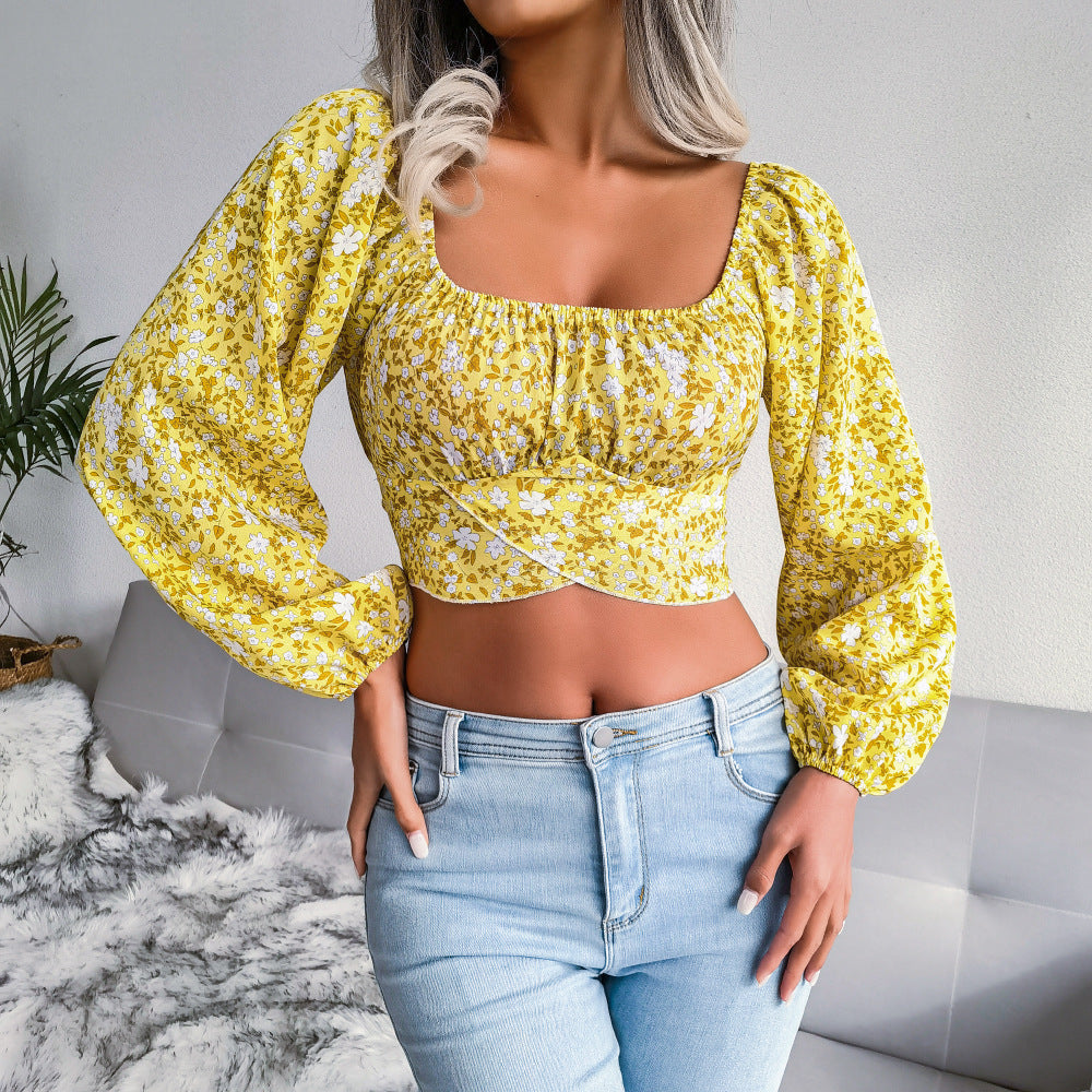 Floral Open Back Crop Top