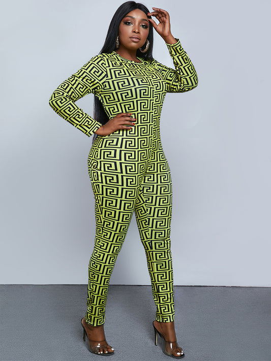 Tribal Print Plus Size Jumpsuit